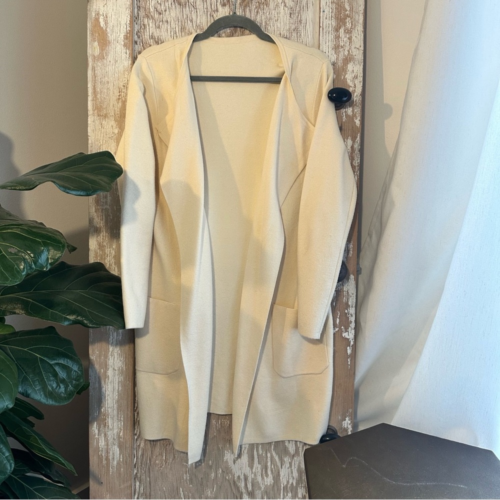 Long thick cream cardigan